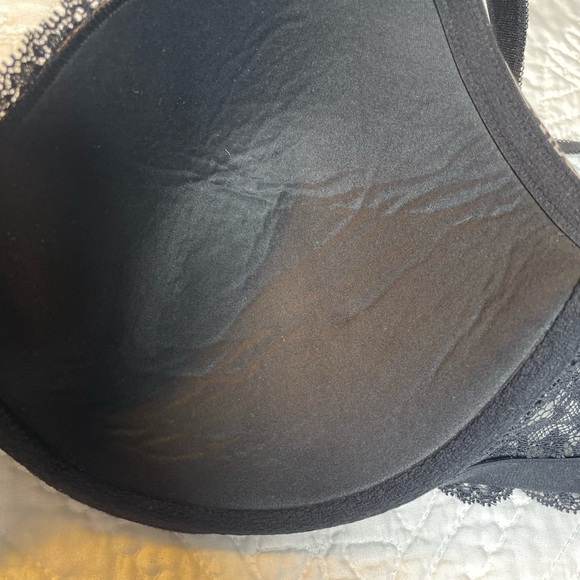 Victoria’s Secret Dream Angels Lined Demi‎ Bra 38 D Black & Ivory w/Lace Trim - Picture 11 of 12